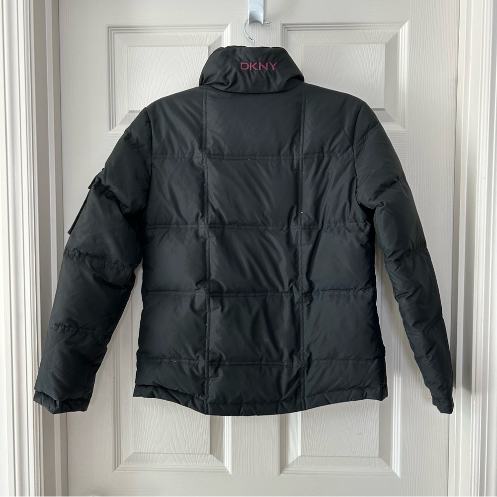 DKNY Black Down and Feathers Insulated Puffer Jacket Winter Outdoor - Picture 4 of 12